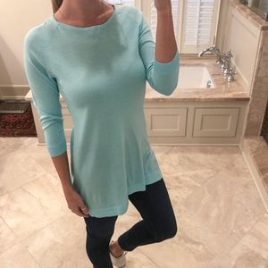 Lilla P, size medium, turquoise 3/4 length sleeve